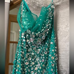 Mermaid bejeweled prom dress
